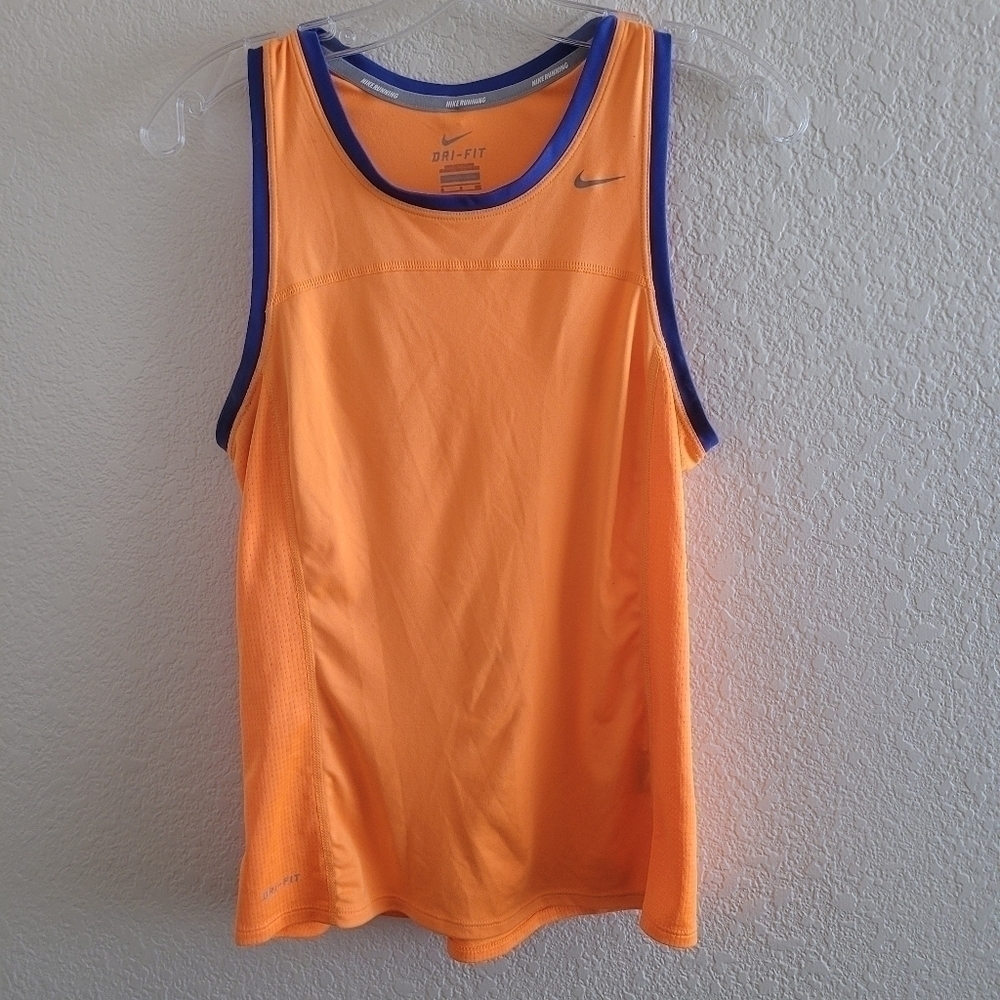 Womans running Nike Dri-fit tank size Small , orange and blue